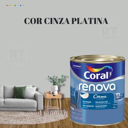 Imagem de Tinta Parede Cinza Renova Acrílica Fosca 800ml