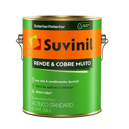 Imagem de Tinta parede fosco acrilico rende cobre muito branco 3,6lt