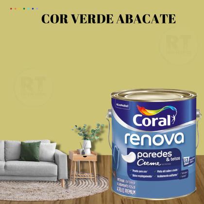 Imagem de Tinta Parede Verde Acrílica Fosca Coral Renova 3,2L