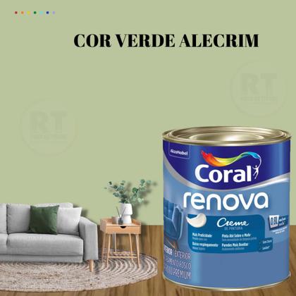 Imagem de Tinta Parede Verde Alecrim Acrílica Fosca Coral Renova 800ml