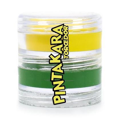 Imagem de Tinta Pintura Facial Cremosa Pintakara Verde e Amarelo - Blister Torcedor Brasil