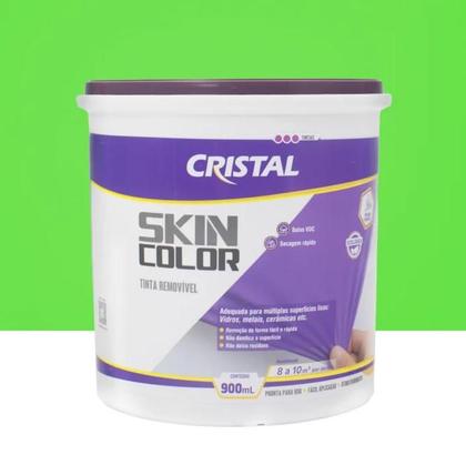 Imagem de Tinta Removível Temporária Decorativa Parede Vidro Skin Color Cristal 900ML Verde