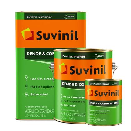 Imagem de Tinta rende cobre muito acrílico fosco branco 900ml