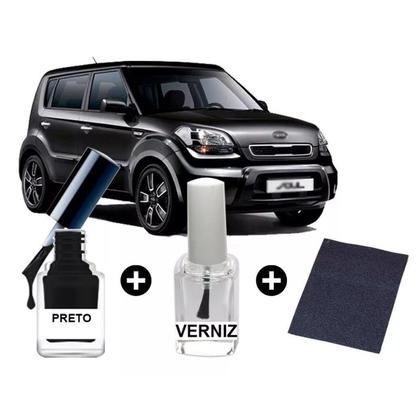 Imagem de Tinta Retoque Tira Risco Carro Kia Preto - Perolizado