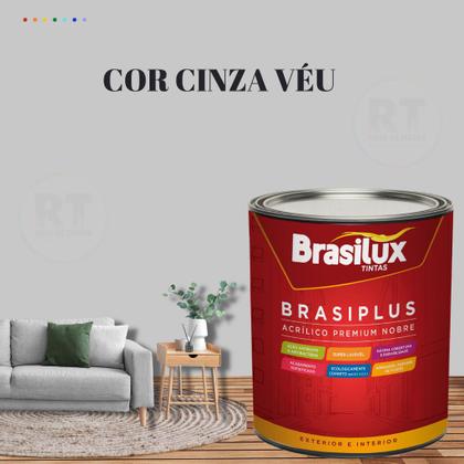 Imagem de Tinta Semi Brilho Cinza Azulado 800ml  Brasiplus Acrílica Lavável.