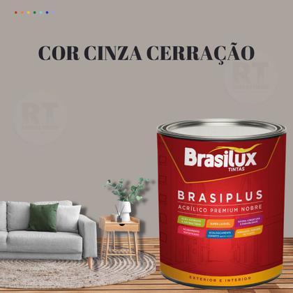 Imagem de Tinta Semi Brilho Cinza Azulado 800ml  Brasiplus Acrílica Lavável.