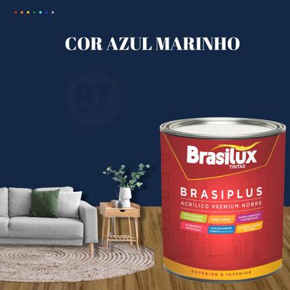 Imagem de Tinta Semi Brilho Cor Azul Petróleo 800ml Brasiplus Acrílica Lavável.