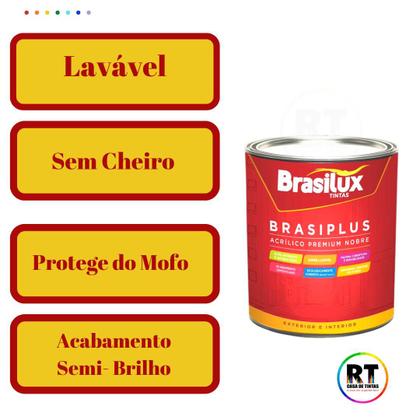 Imagem de Tinta Semi Brilho Cor Azul Petróleo 800ml Brasiplus Acrílica Lavável.