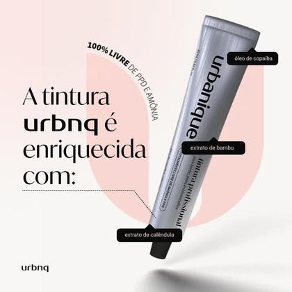 Imagem de Tinta sobrancelhas designer profissional urbanique completo com escovinha microbrush e anel batoque