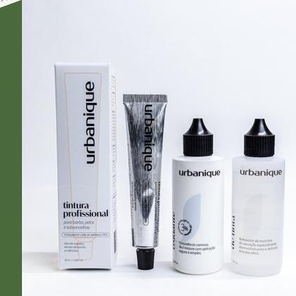 Imagem de Tinta sobrancelhas designer profissional urbanique completo com escovinha microbrush e anel batoque