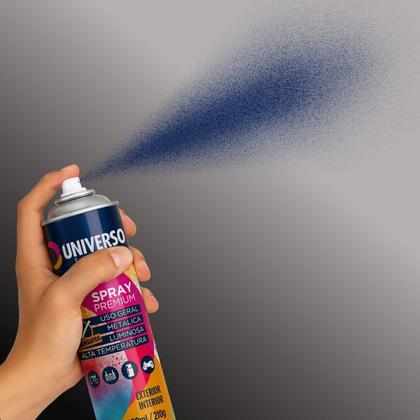 Imagem de Tinta Spray 400ml Azul Escuro Uso Geral em Aço Ferro Couro Gesso Cerâmica  Universo  Kit 06 un