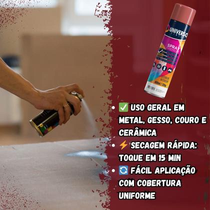 Imagem de Tinta Spray 400ml Vermelho Uso Geral em Aço Ferro Couro Gesso Cerâmica  Universo  Kit 06 un