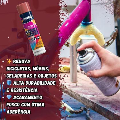 Imagem de Tinta Spray 400ml Vermelho Uso Geral em Aço Ferro Couro Gesso Cerâmica  Universo  Kit 06 un