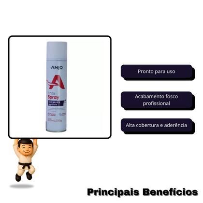 Imagem de Tinta spray anjo kit com 4 uso geral branco fosco 400 ml