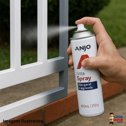 Imagem de Tinta spray anjo kit com 4 uso geral branco fosco 400 ml