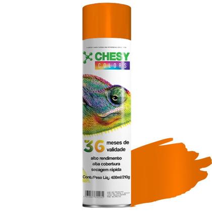 Imagem de Tinta spray chesy uso geral laranja 210g 400ml chesiquimica