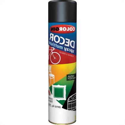 Imagem de Tinta Spray Colorgin Decor Preto Brilhante 360Ml 8701
