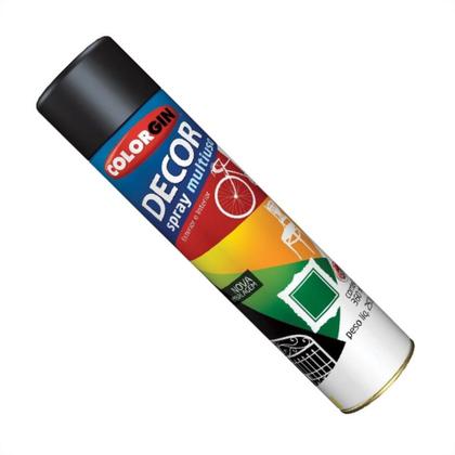 Imagem de Tinta Spray Colorgin Decor Preto Brilhante 360Ml 8701
