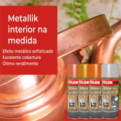Imagem de Tinta Spray Colorgin Efeito Metálico E Brilhante 350ml Kit 6