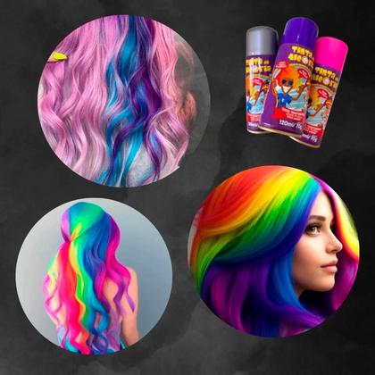 Imagem de Tinta Spray Da Alegria Temporária De Cabelo Cores 150ml 80g