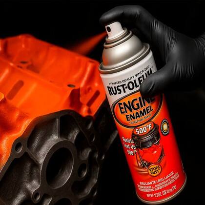Imagem de Tinta Spray Laranja Ford Brilhante Para Motor 340g