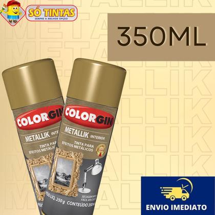 Imagem de Tinta Spray Metallik Colorgin P/ Ferro, Cerâmica, Papéis, Metais, Madeiras e Gesso 350ml - Diversas Cores