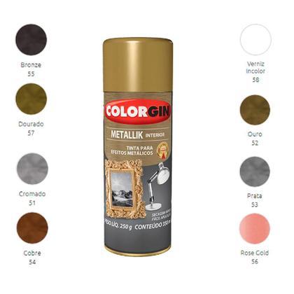 Imagem de Tinta spray metallik interior cobre 54 colorgin 350ml