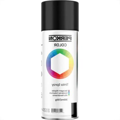 Imagem de Tinta Spray Perkon Uso Geral Preto Brilhante 300Ml 7206