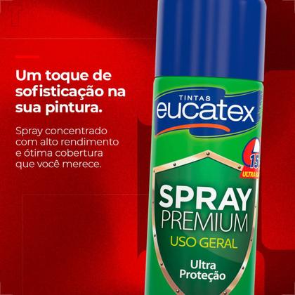 Imagem de Tinta spray premium multi uso eucatex preto fosco 400ml