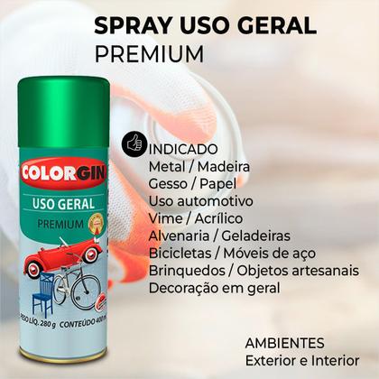 Imagem de Tinta Spray Premium Uso Geral Alto Rendimento 400ml Kit C/3