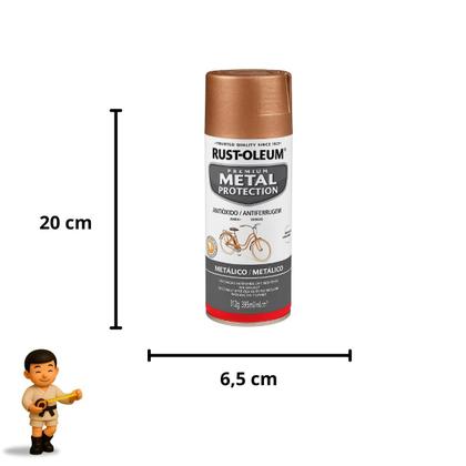 Imagem de Tinta spray rust oleum anti ferrugem protection metálico ouro rosa