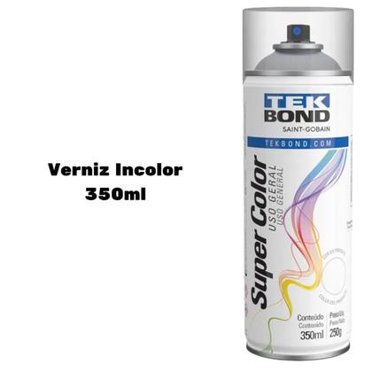 Imagem de Tinta Tekbond Spray Uso Geral Verniz Brilhante Incolor 350ml