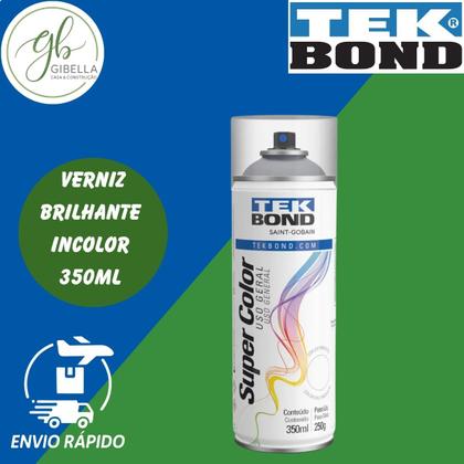 Imagem de Tinta Tekbond Spray Uso Geral Verniz Brilhante Incolor 350ml