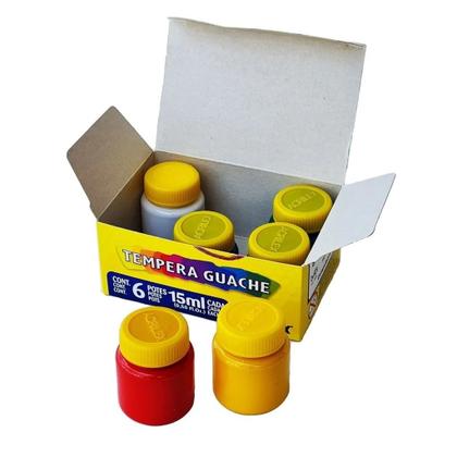 Imagem de Tinta Tempera  Guache 15ml Com 06 Cores Vibrantes -  Acrilex