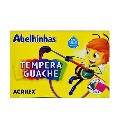 Imagem de Tinta Tempera  Guache 15ml Com 06 Cores Vibrantes -  Acrilex