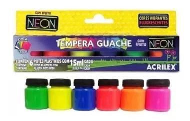 Imagem de Tinta Tempera Guache - Neon - 6 Cores - Acrilex