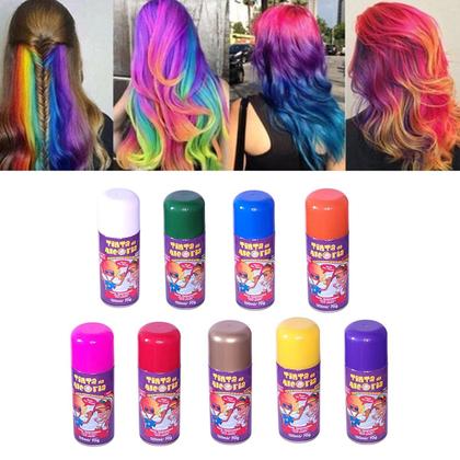 Imagem de Tinta Temporária P/ Cabelo Barba Em Spray 120ml Sai Com Água