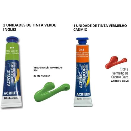 Imagem de Tintas acrílicas para pintura artística kit 3 un em 2 cores