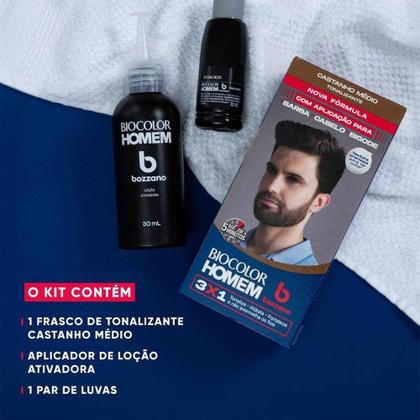 Imagem de Tintura Bozzano Biocolor Homem Tonalizante de cabelo Castanho Médio