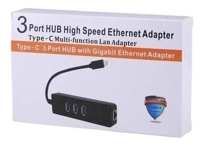 Imagem de Tipo-C 3.0 Hub + Gigabit Hub 3 Portas Usb 3.0 Gigabit Rj 45