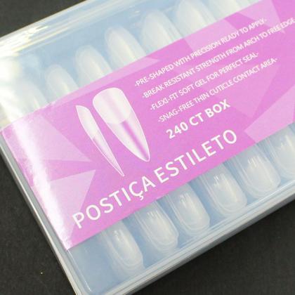 Imagem de Tips soft gel helen color stiletto 240un alongamento unhas