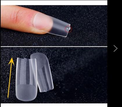 Imagem de Tips Soft Gel Transparente Matte Unha Postiça Quadrada C/500