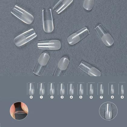 Imagem de Tips Soft Gel Transparente Matte Unha Postiça Quadrada C/500