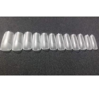 Imagem de Tips Soft Gel Transparente Matte Unha Postiça Quadrada C/500