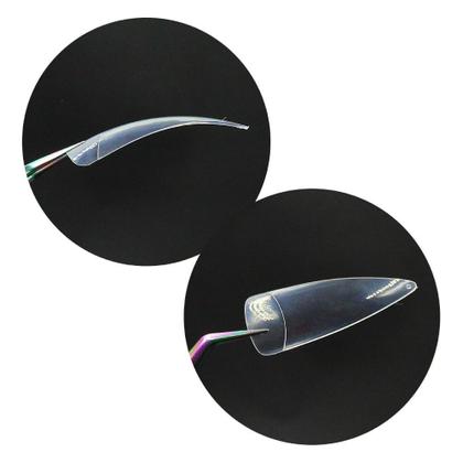 Imagem de Tips stiletto curva transparente 100un helen color