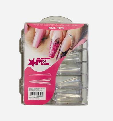 Imagem de Tips Vamp Stiletto Transparente Unha Postiça De Gato 100Un