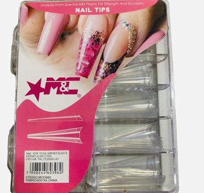 Imagem de Tips Vamp Stiletto Transparente Unha Postiça De Gato 100Un