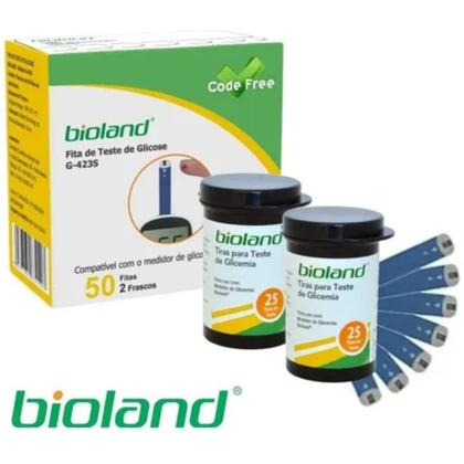 Imagem de Tira Fita De Glicose Glicemia G423s Bioland Com 50 Un Para Aparelho G4253