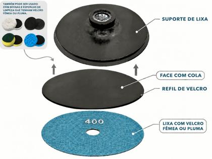 Imagem de tiras autocolantes Refil 4" (100mm) P/ Suporte de Lixa