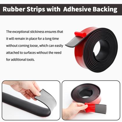 Imagem de Tiras de borracha Heonay Solid Neoprene com adesivo de 3 cm x 0,3 cm